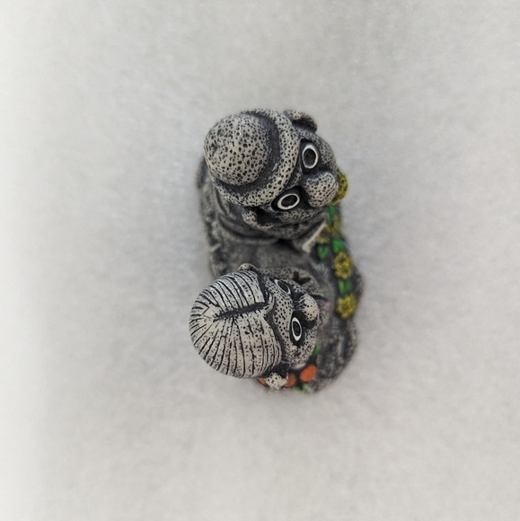 Jeju ISLAND Hareubang Stone Basalt Miniature Statues Speckled  flowers Korean - Picture 6 of 7